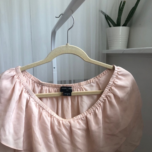 MARCIANO silk off the shoulders top - Picture 2 of 2